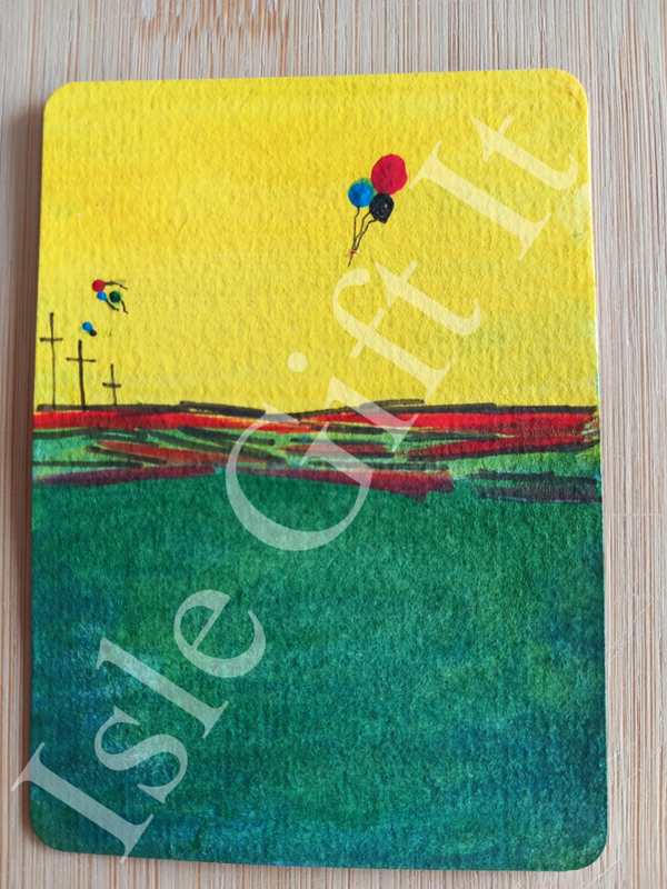 ACEO "Time to Let Go" - Acrylic Paint, Markers & Line Pen.