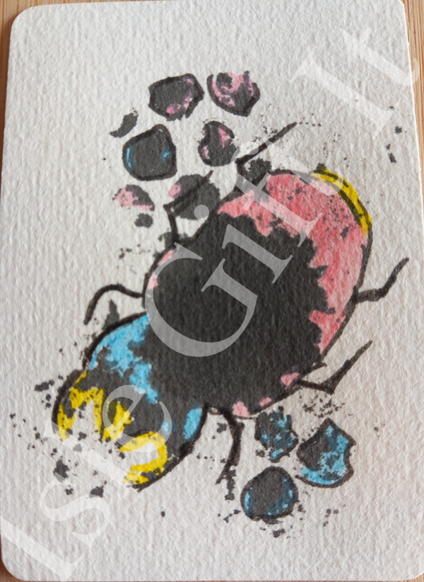 ACEO Beetle - Ink & Pencil