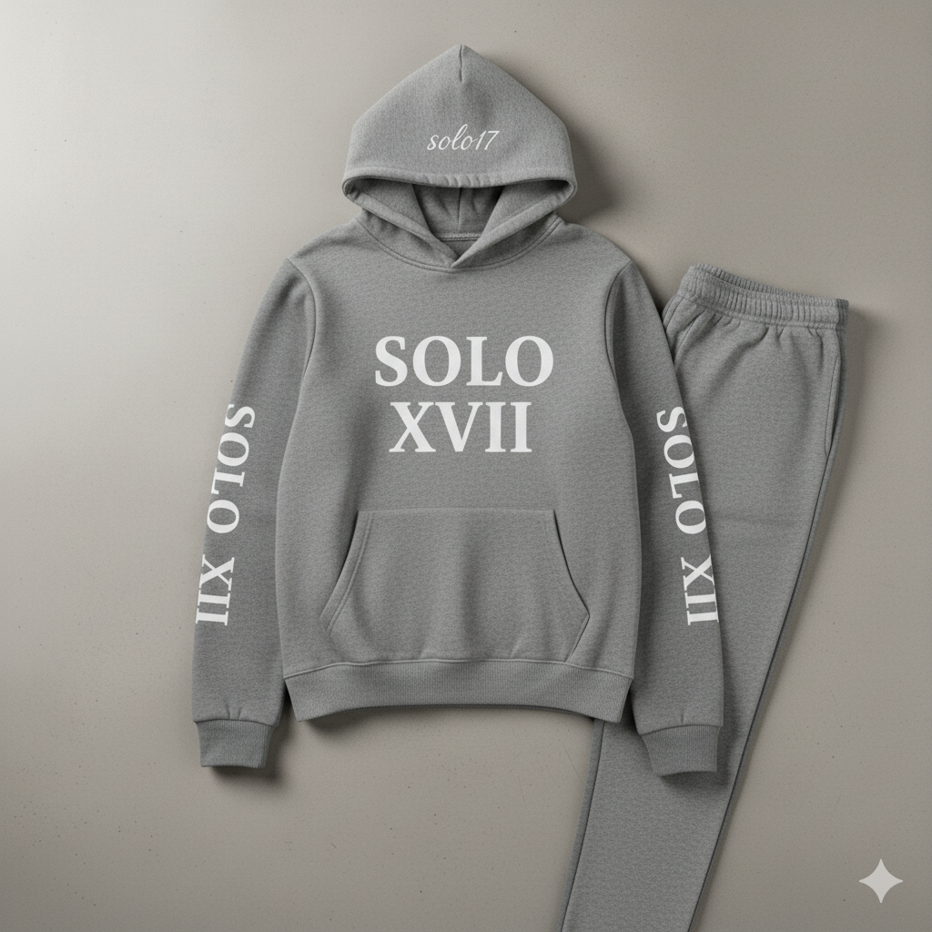 SOLO XVII Gray Tracksuit – Minimalist Power, Maximum Impact