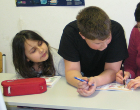 Students working together on fun projects.