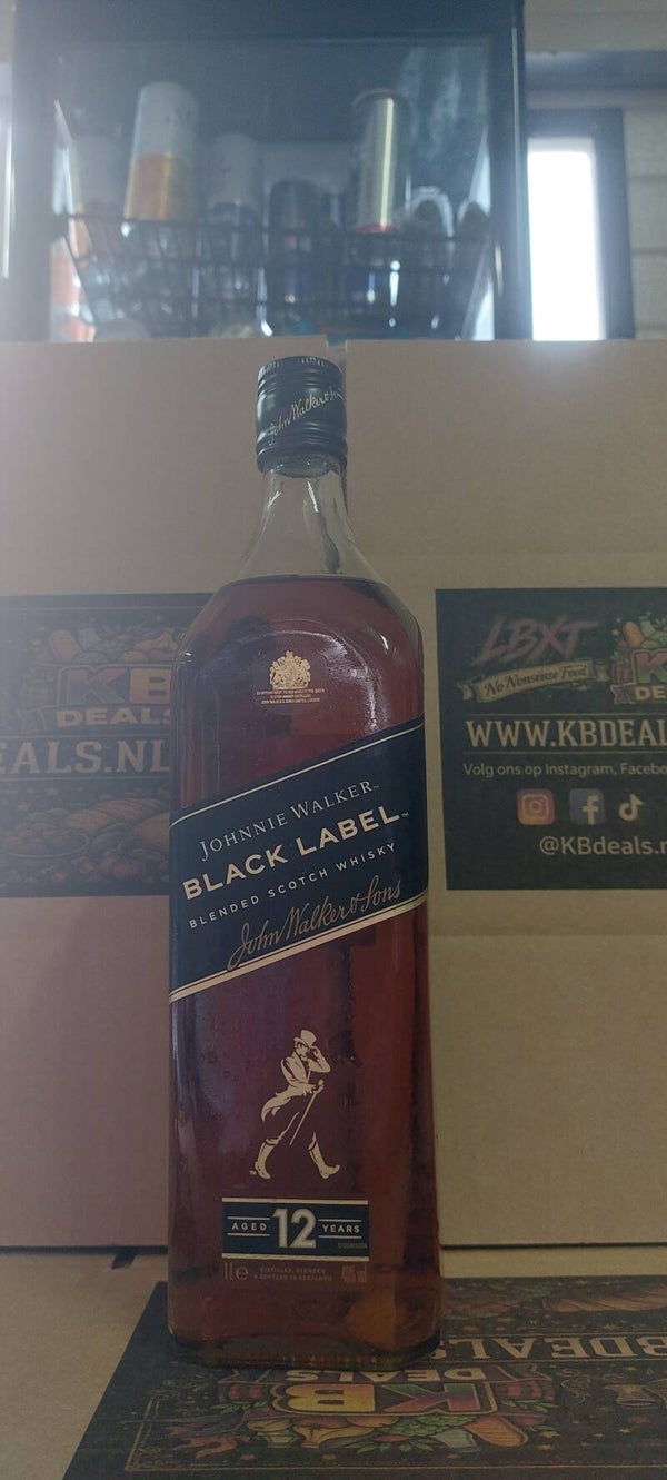 Johnnie Walker Black Label 12 Years Old Whisky | 1 Liter Fles (40%)