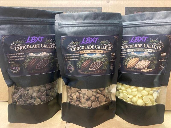 LBXT Belgische chocolade druppels 250gr / verschillende smaken