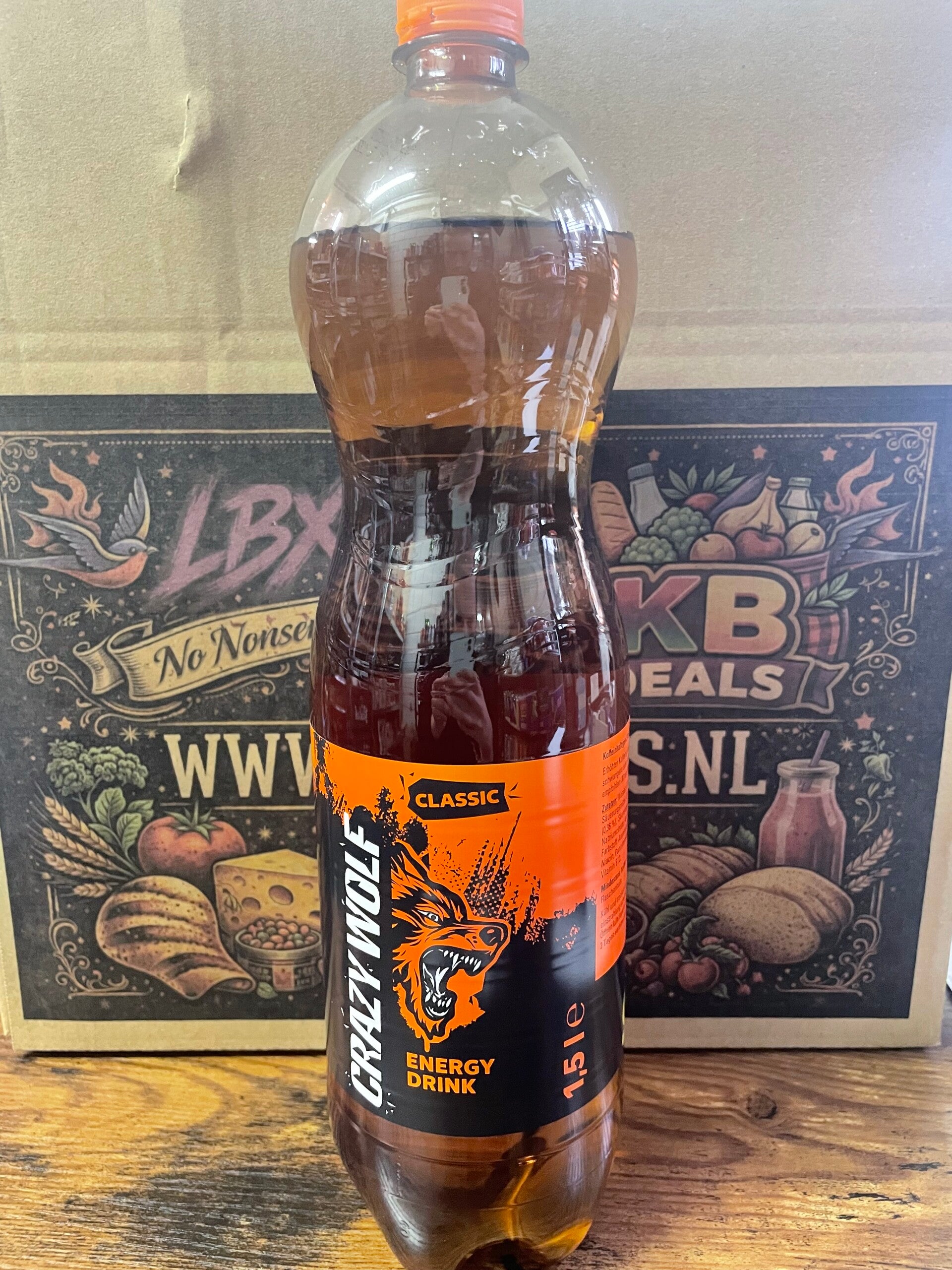 Crazy wolf energy drink 1,5 liter fles