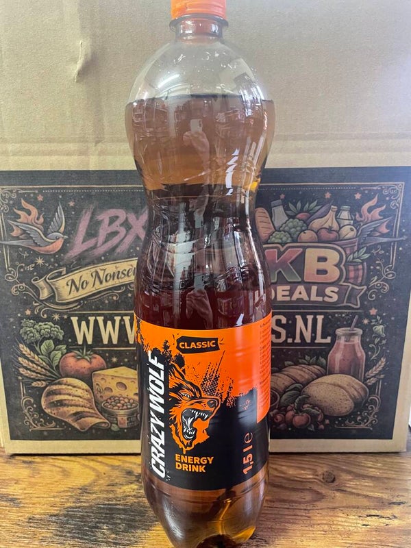 Crazy wolf energy drink 1,5 liter fles