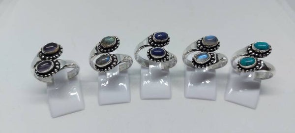 Ring met dubbele knop verstelbaar