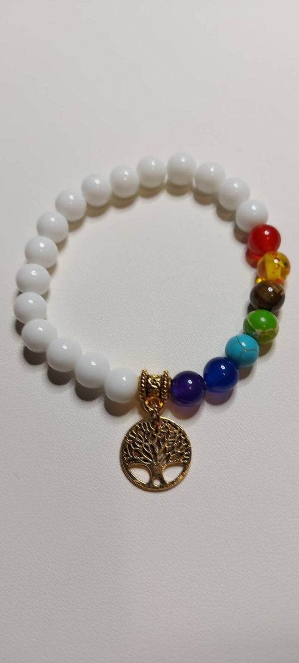 Chakra armband met witte Aventurijn
