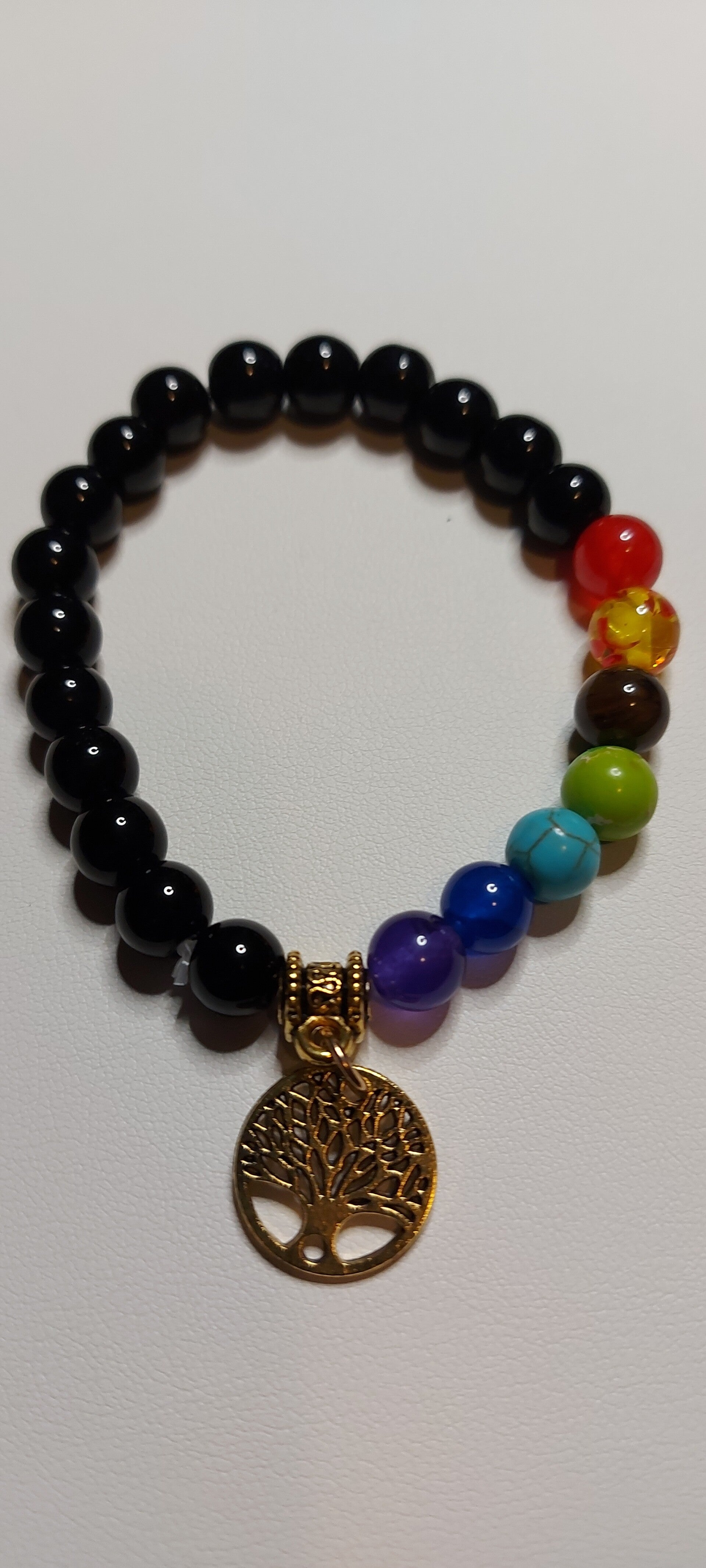 Chakra armband met Obsidiaan