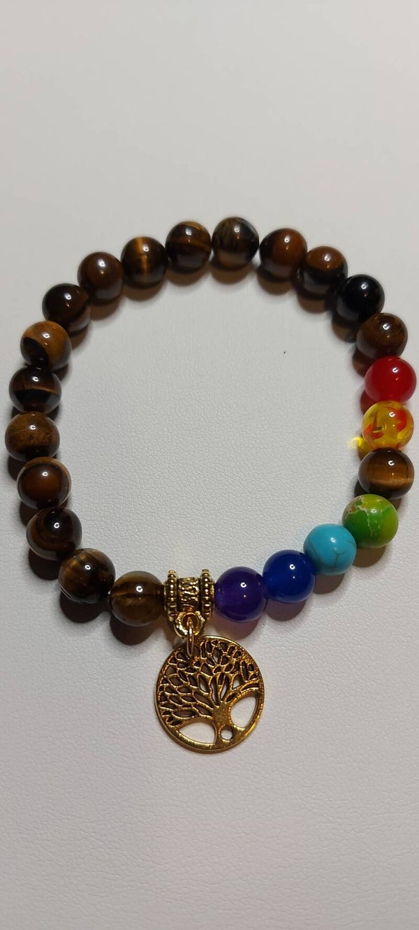 Chakra armband met Tijgeroog