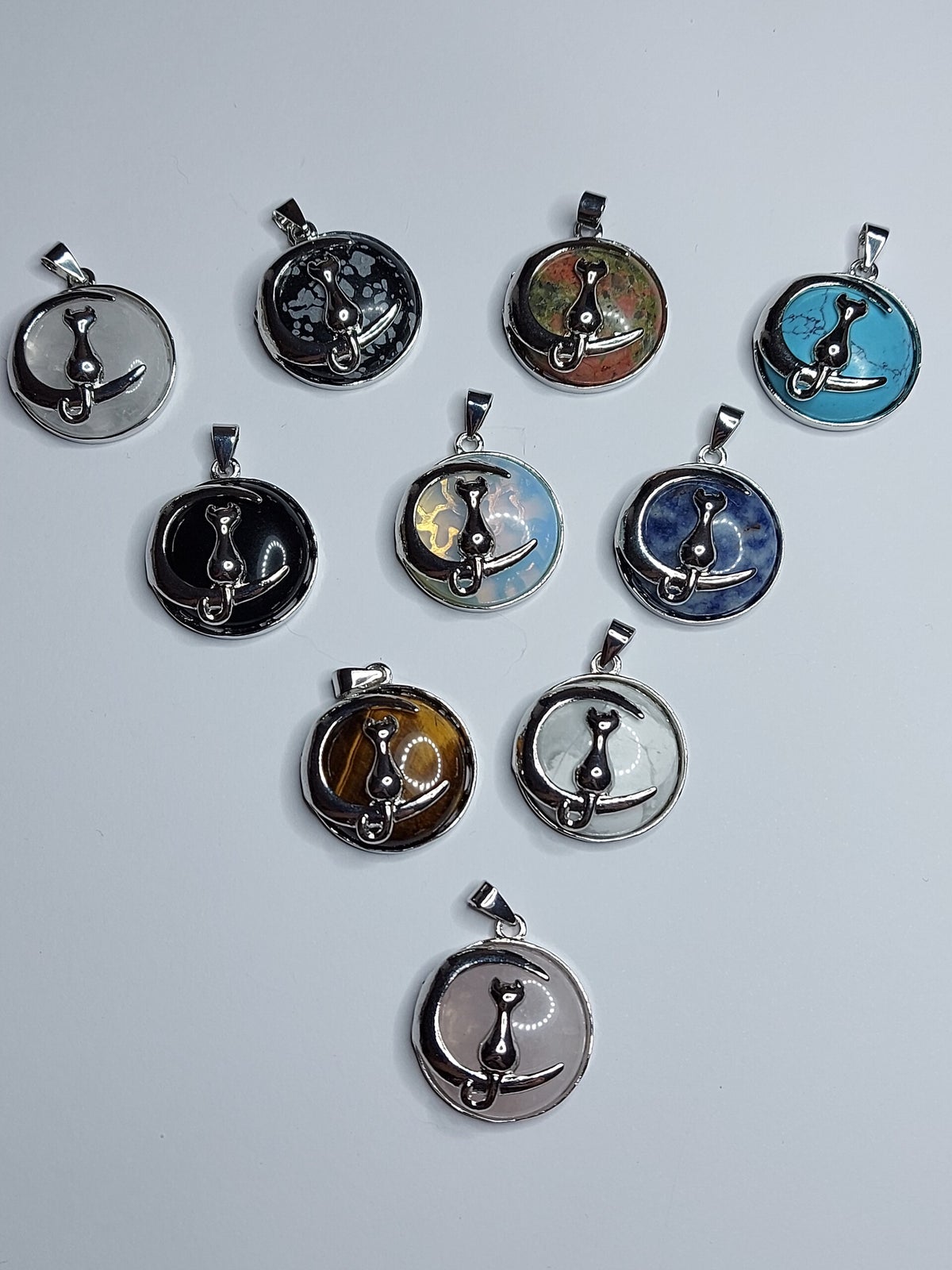 LONAGO Kattenhalsketting van 925 sterling zilver, sterrenbeeldsteen met