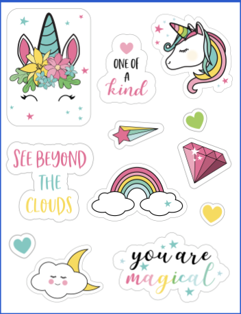 12 Piece Unicorn Magic Flex Magnet Set