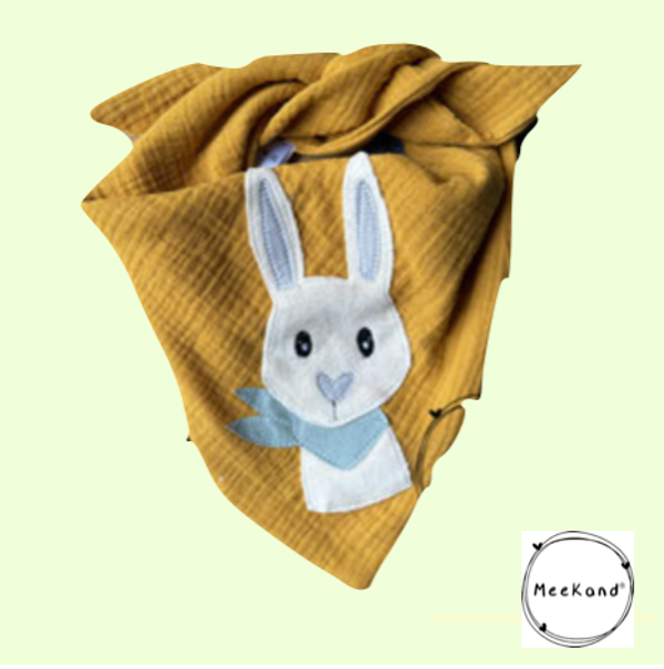 Musselinschal mat Motiv