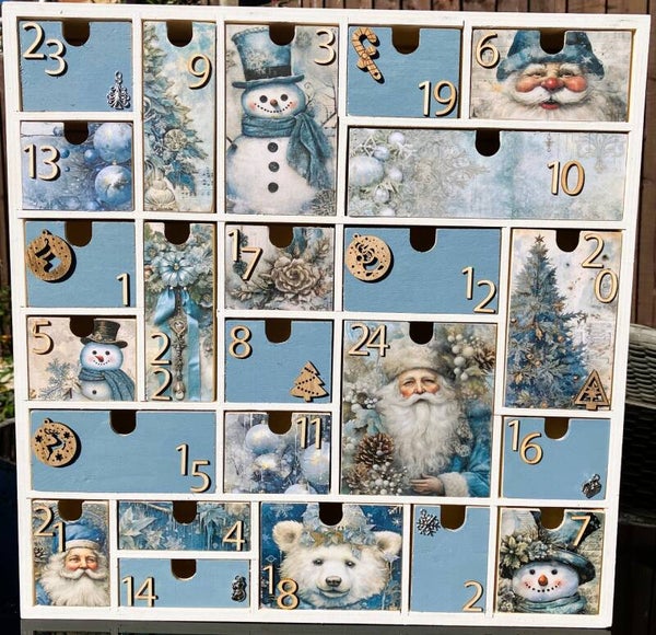 Vintage Santa - Multi Size - Unique Handmade Wooden Advent Calendar