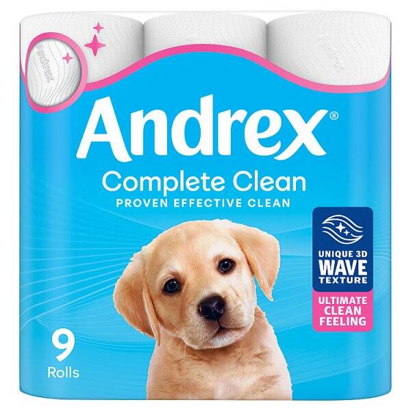 Andrex Complete Clean Toilet Tissue 9 Rolls