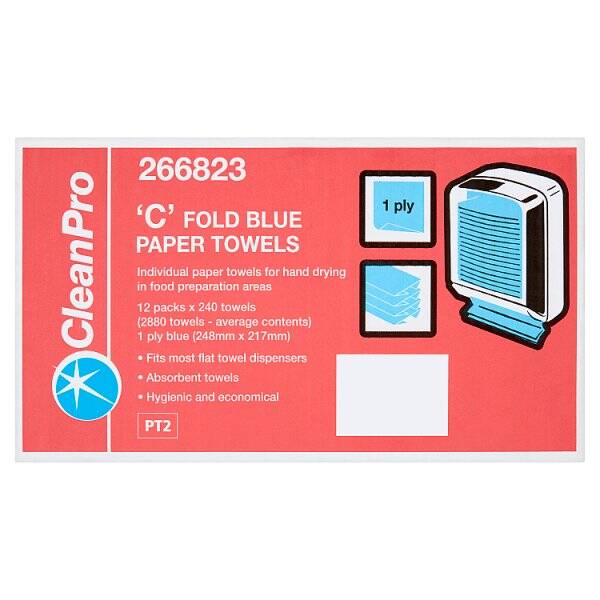 CleanPro 'C' Fold Blue Paper Towels