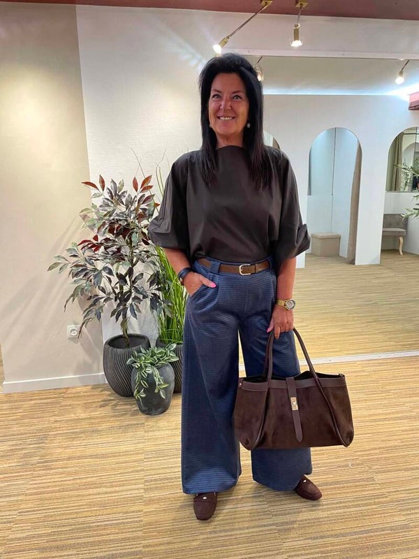 Geruit klassieke blauwe broek
