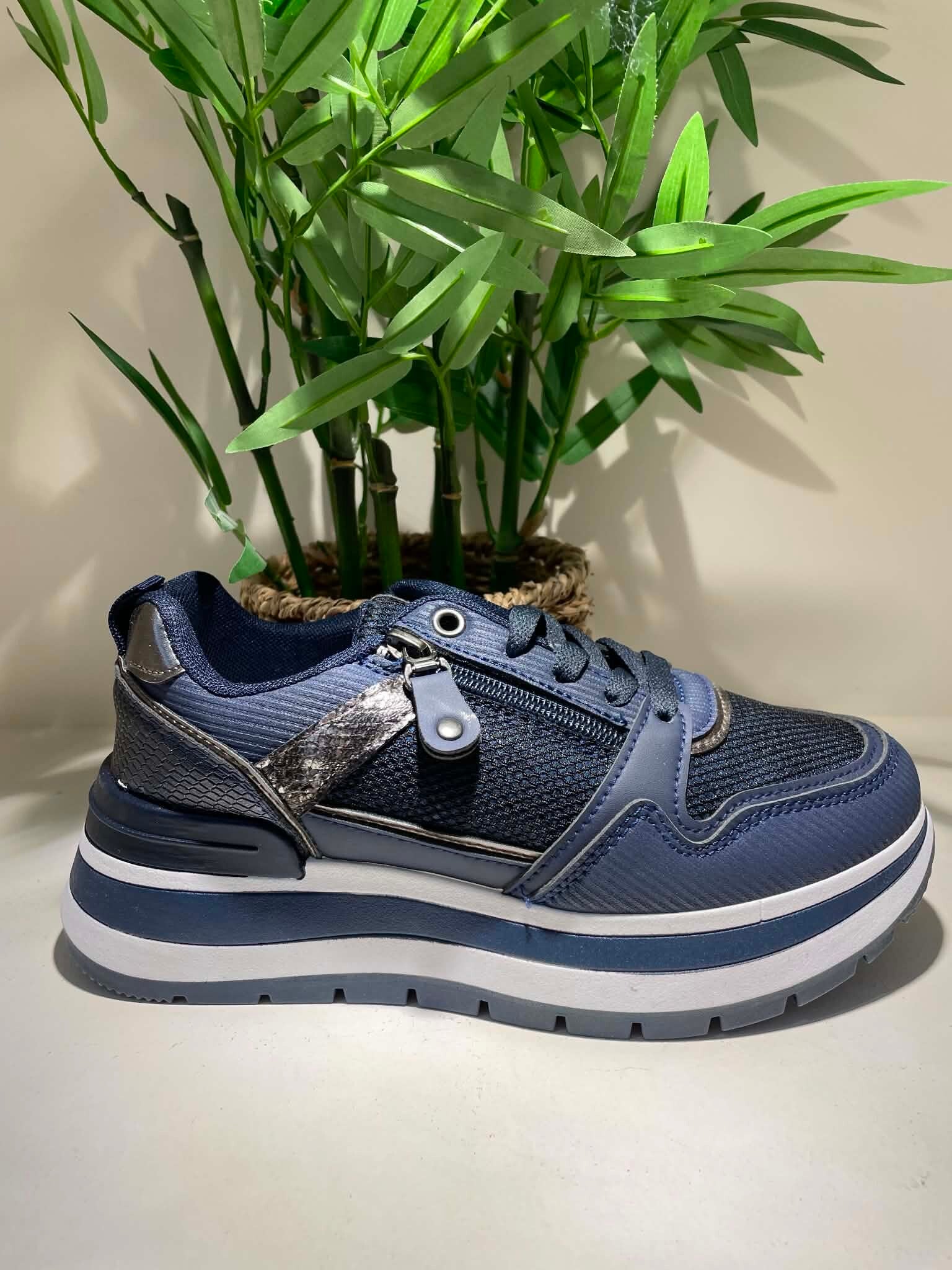 Blauwe sneakers met rits