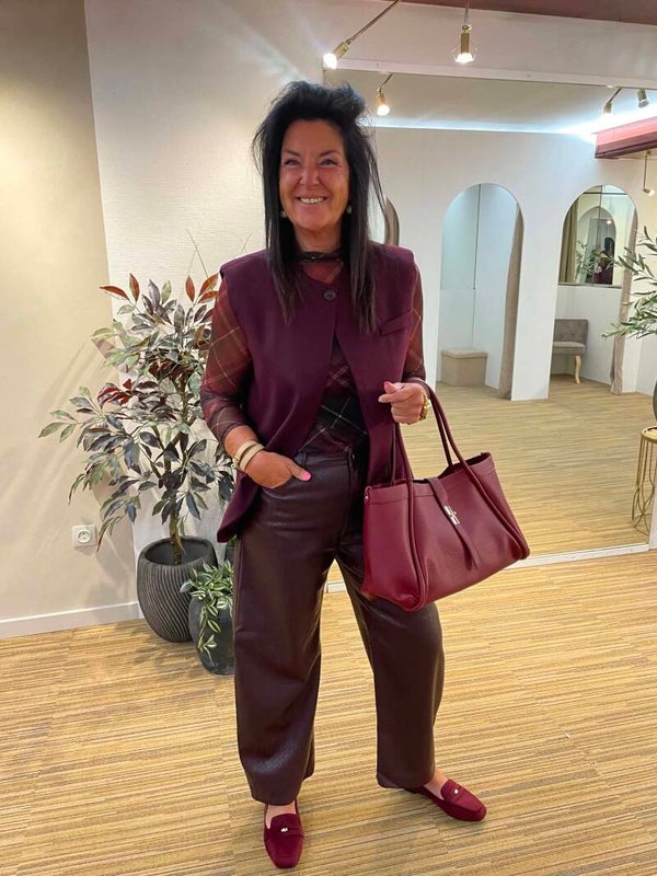 Bordeaux blazer zonder mouwen