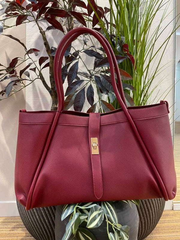 Bordeaux leer handtas