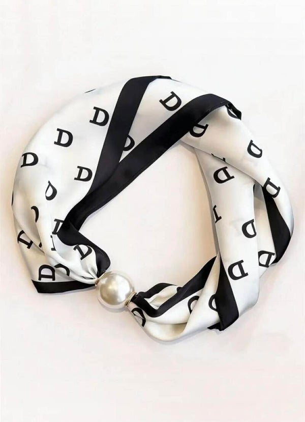 Zwart/wit Dior sjaal