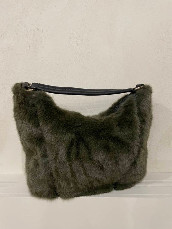 Kaki Fluffy tasje