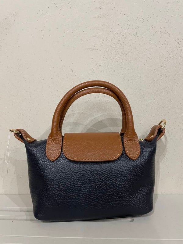 Mini blauw leren tasje