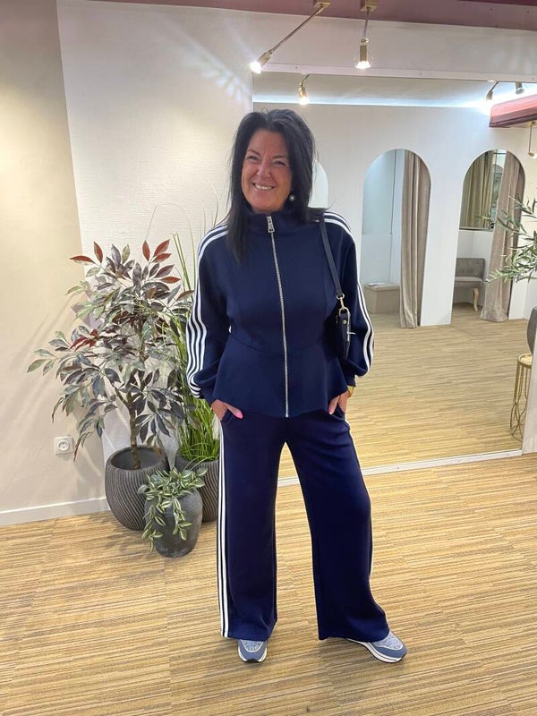 Comfy setje blauw met streepjes