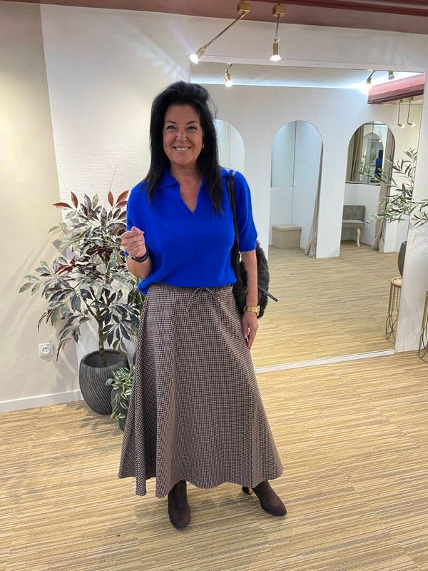 Geruite rok blauw