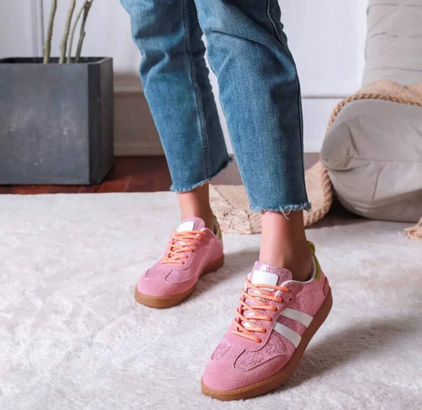 Roze glitter sneakers