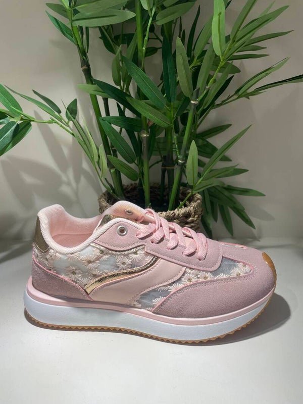Roze bloemetjes sneakers