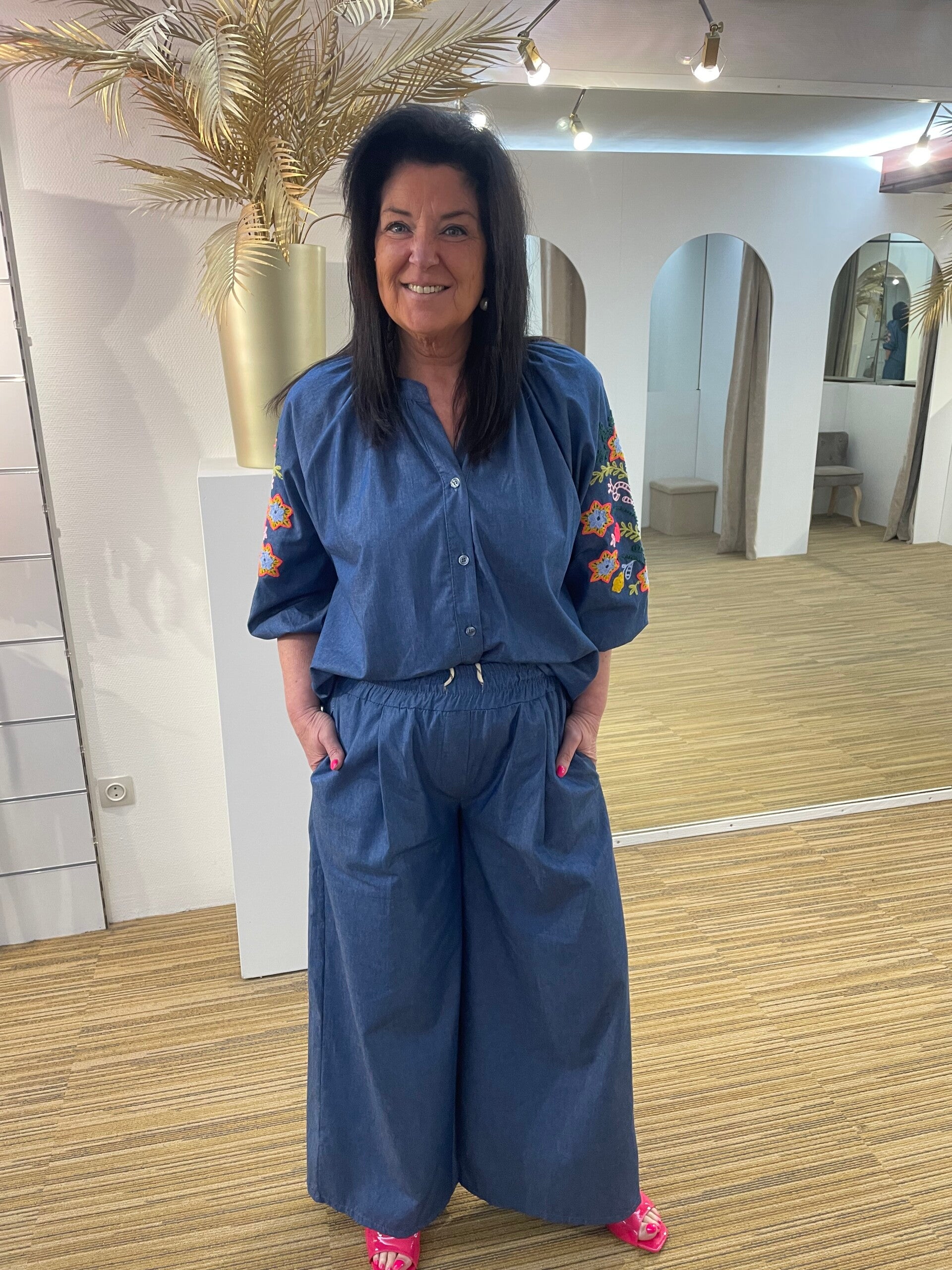 Jeans set met bloemen