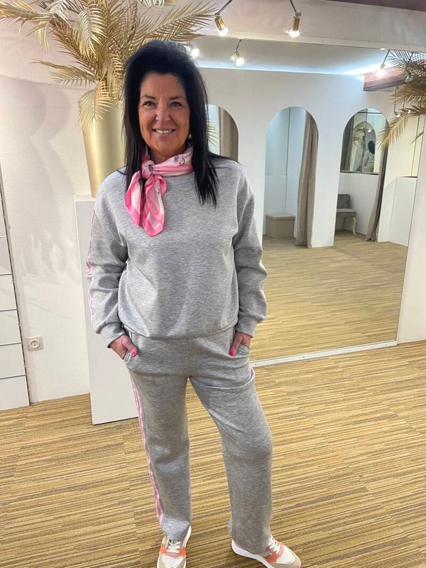 Grijs/roze comfy set