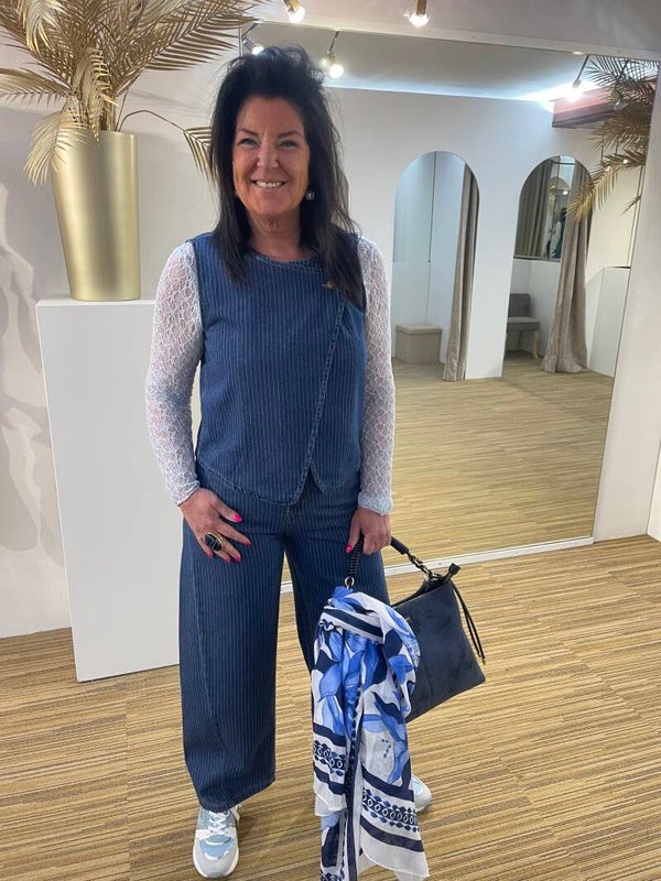 Gestreepte jeans onderjasje