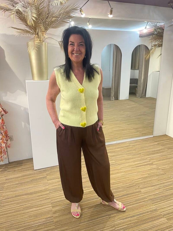 Chocolade bruine losse broek