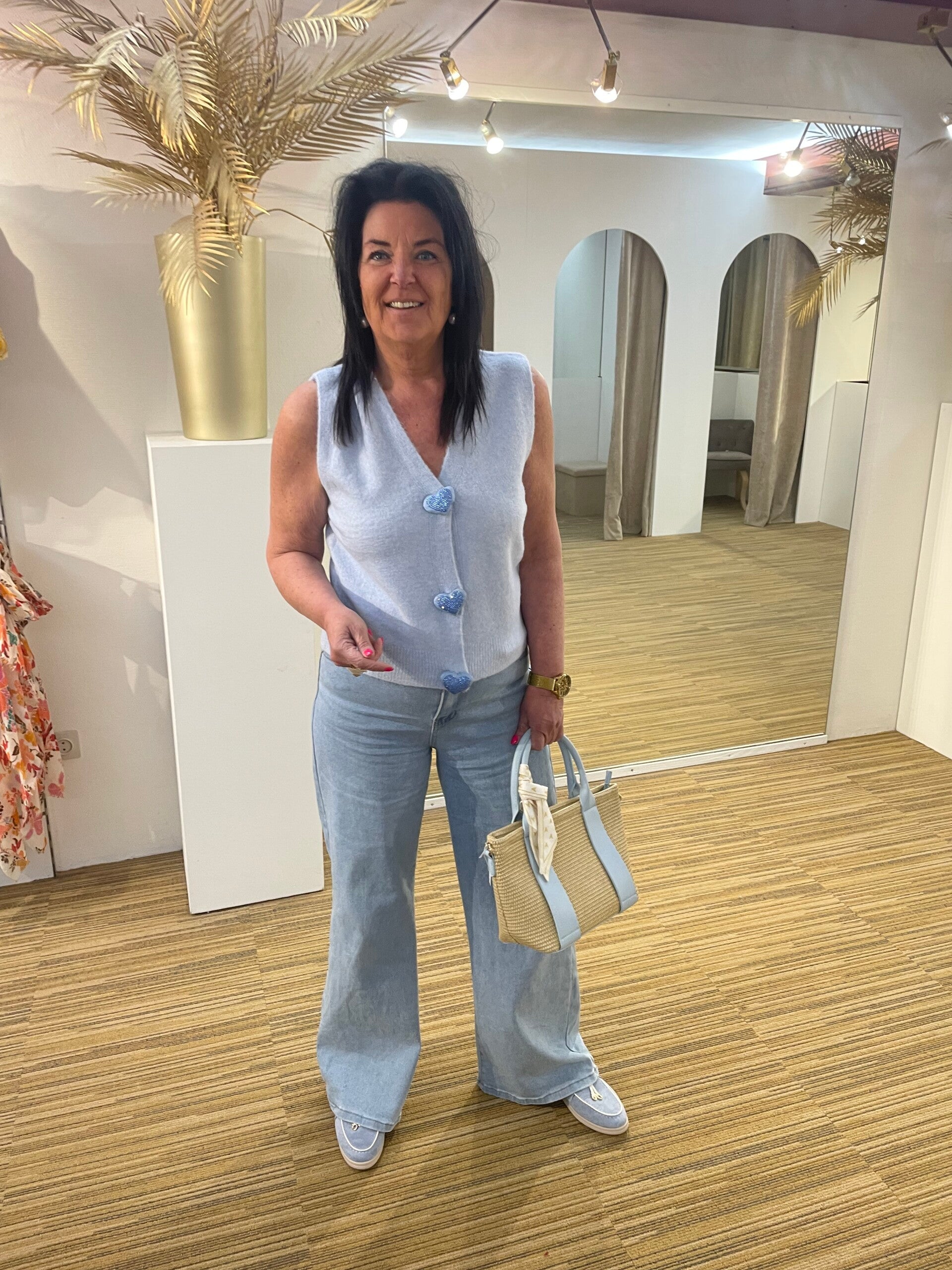 Blauw debardeur met hartje