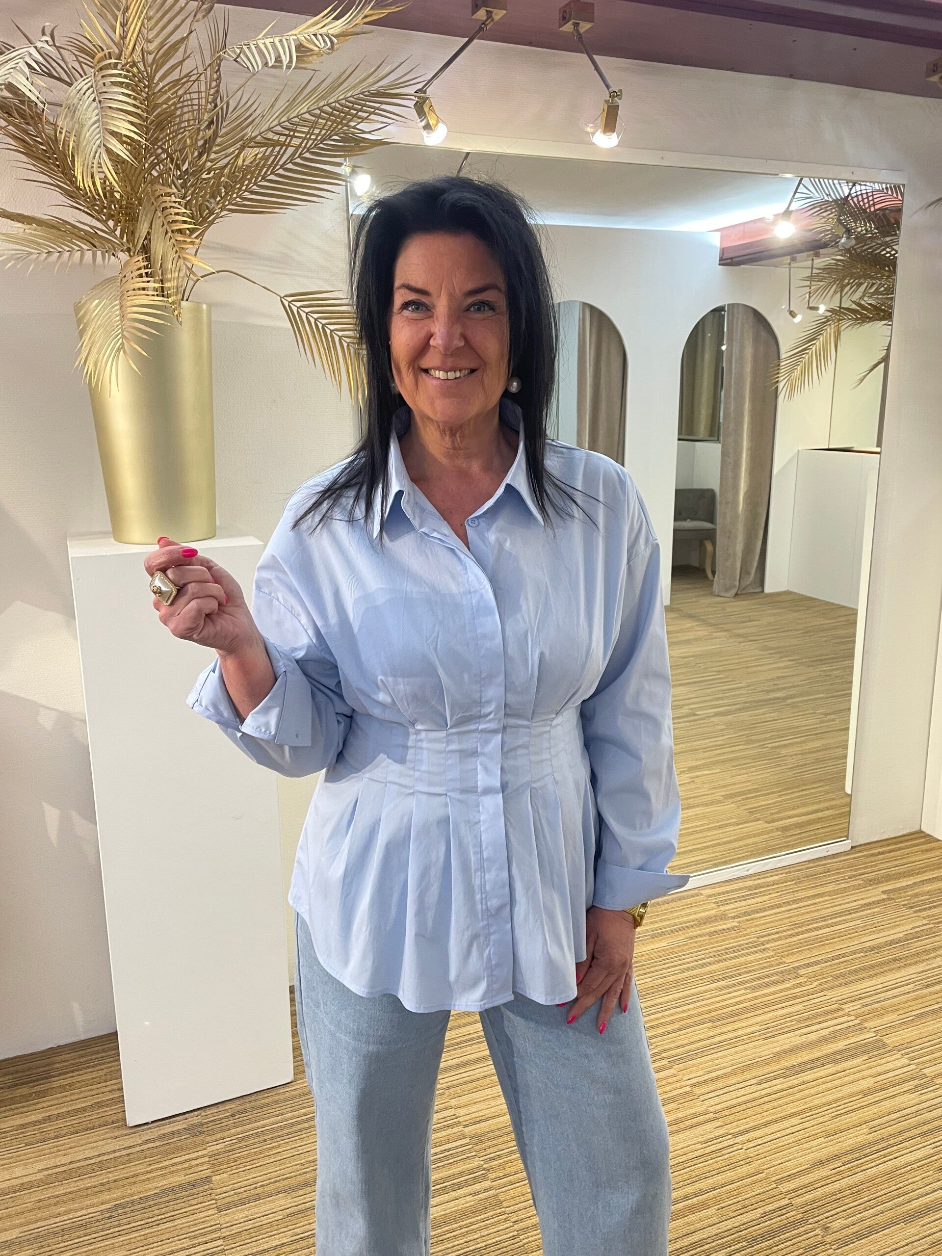 Geplooid Blauw bloesje