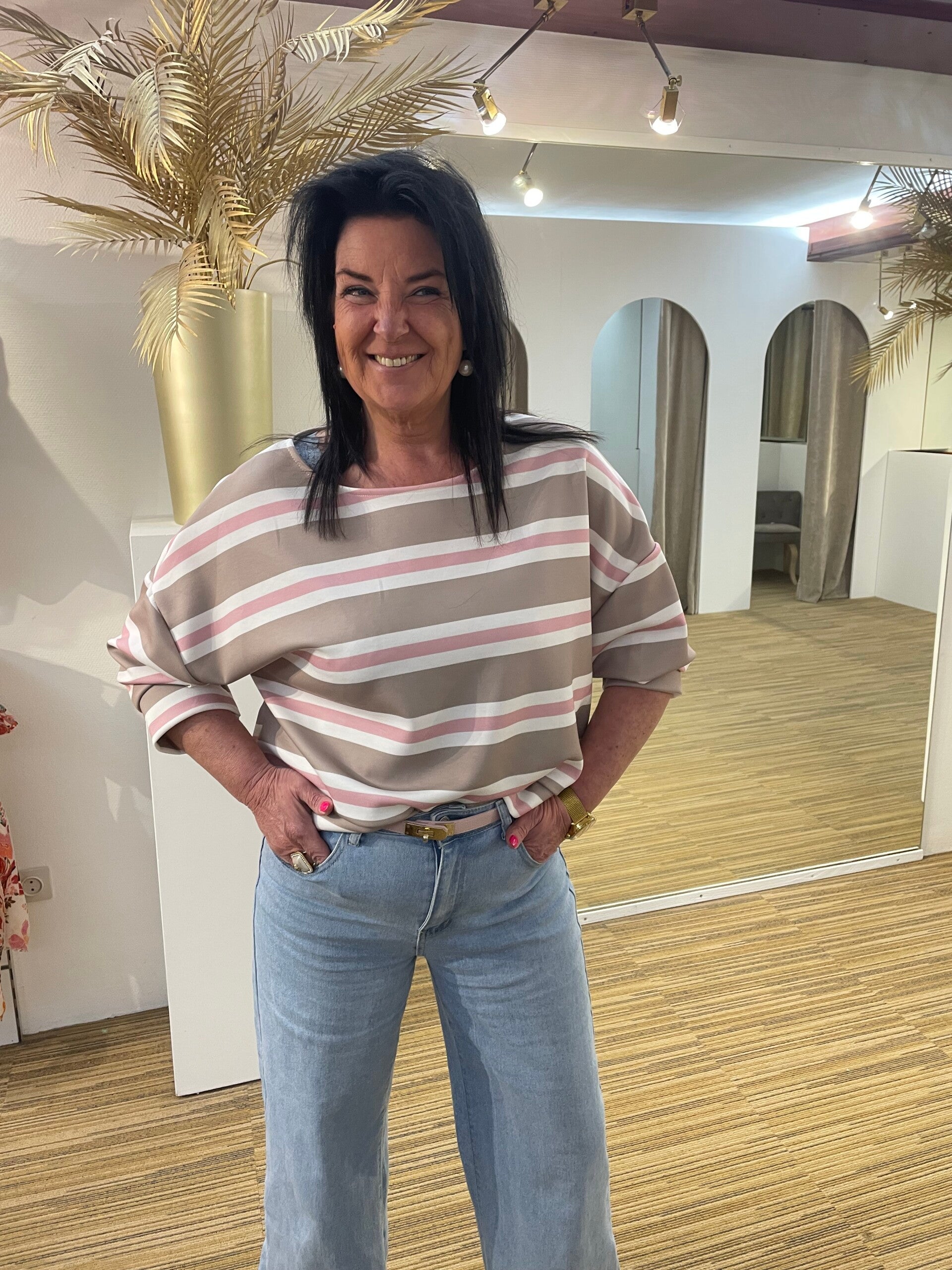 Sweater trui roze/Beige