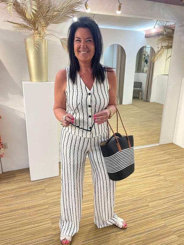 Zwart&wit riet tasje