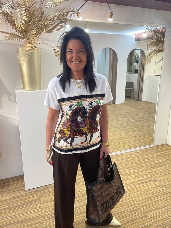 T-Shirt paard beige/bruin