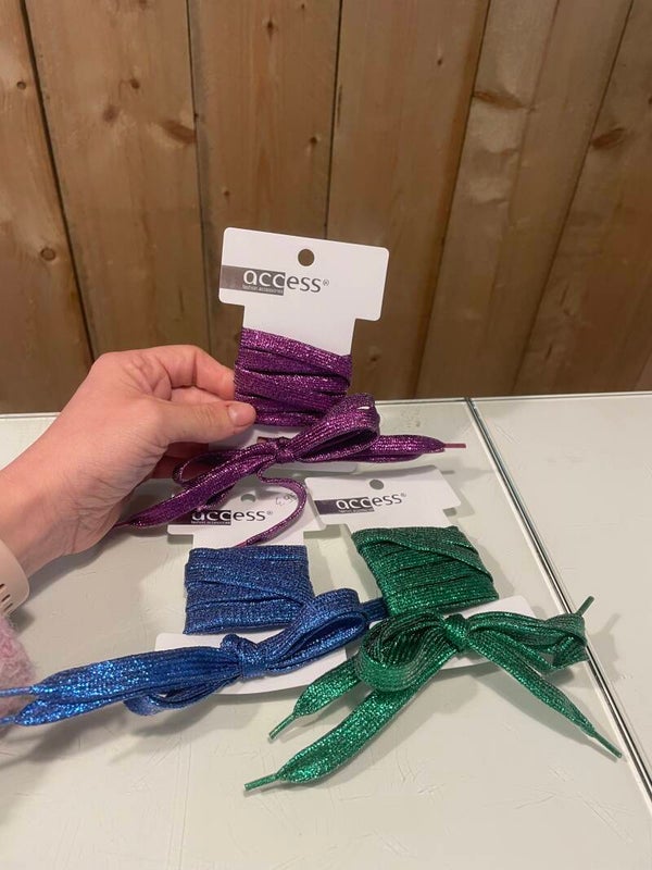 Veters paars/groen/blauw