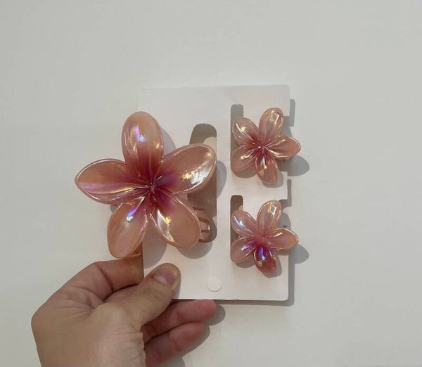 Haarspeld klein en groot zalm roze