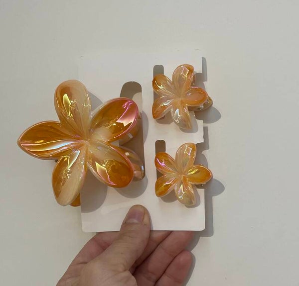 Haarspeld klein en groot Oranje
