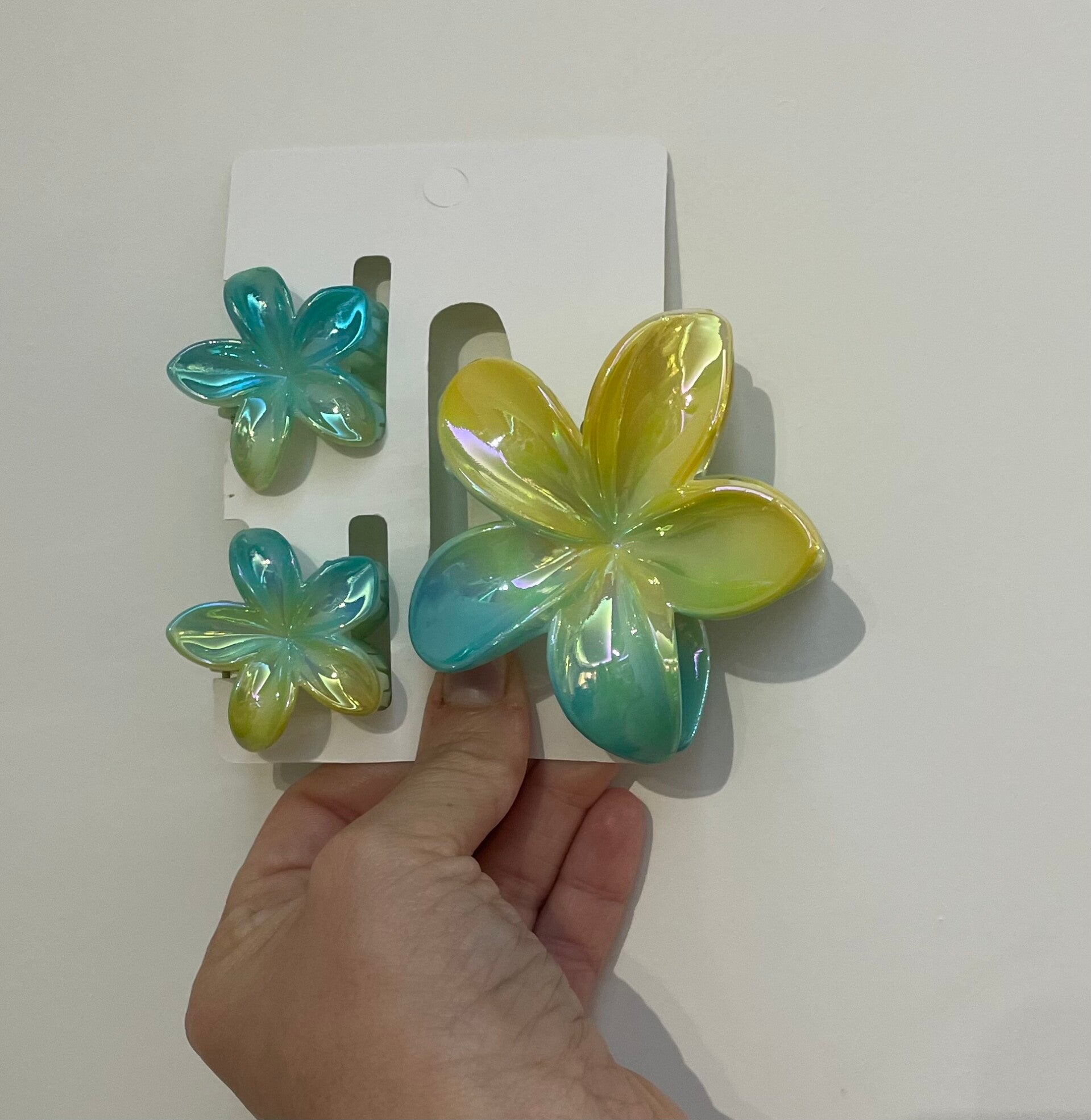 Haarspeld klein en groot Appelblauwzeegroen