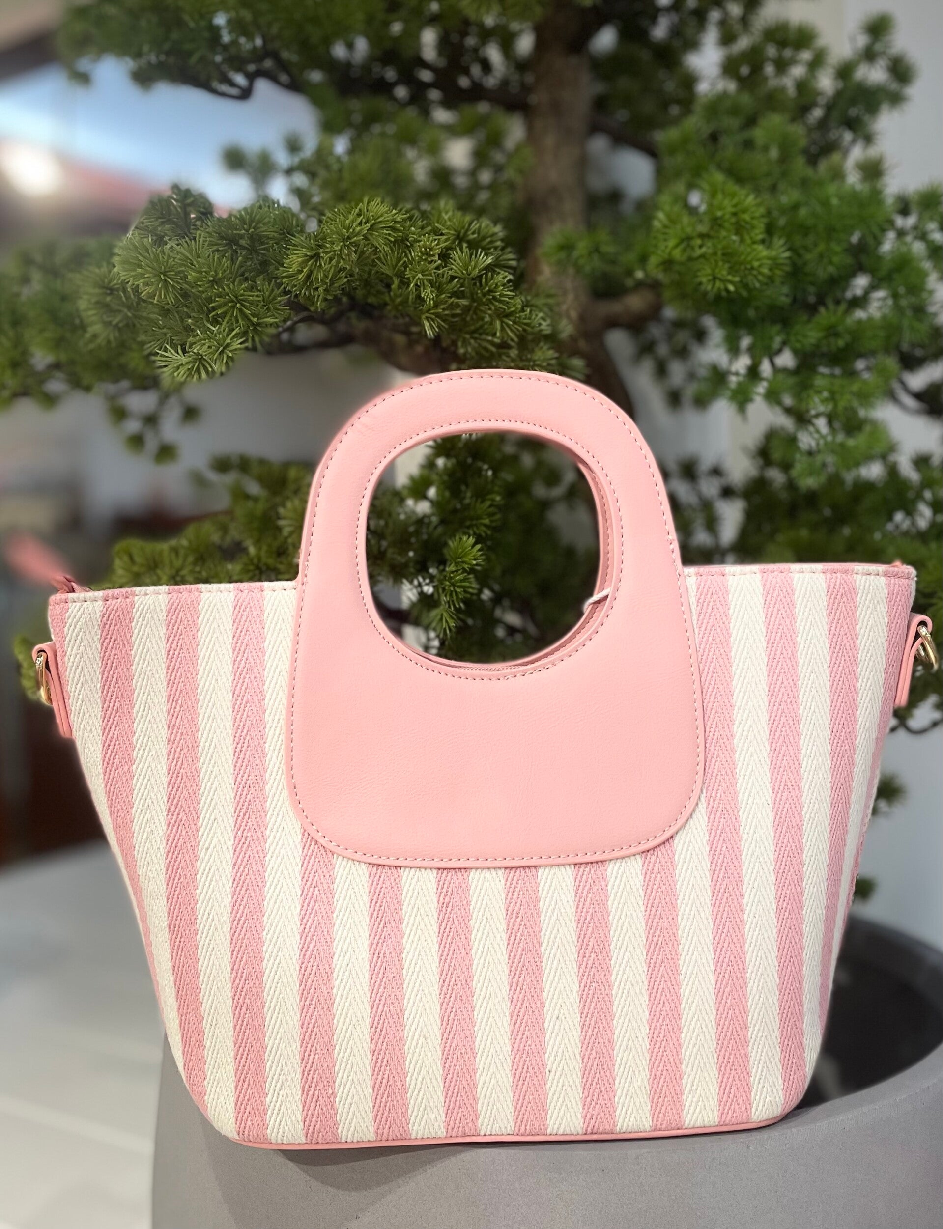 Roze/wit tasje