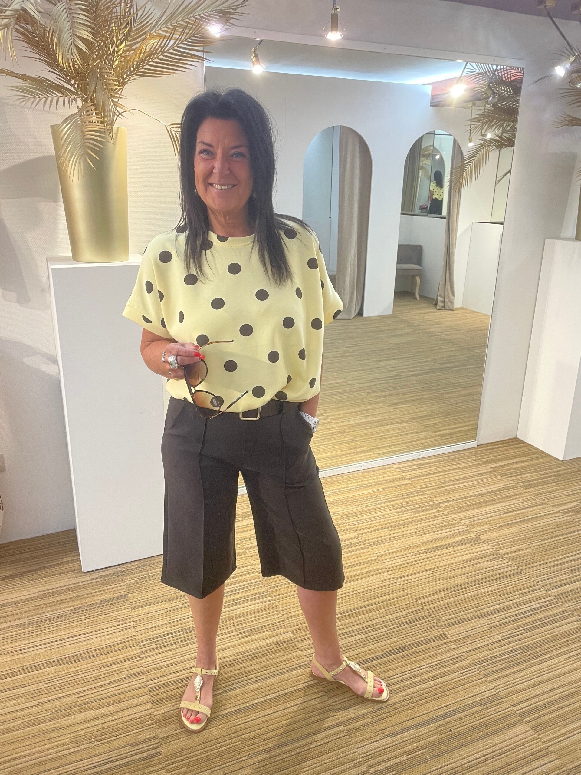 Tshirt met rekker ( bollen) Geel