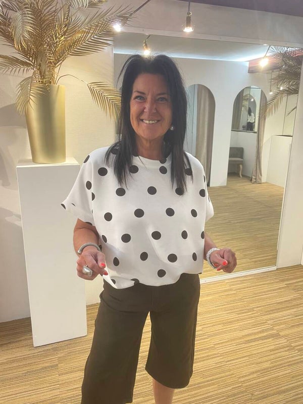 Tshirt met rekker ( bollen) wit