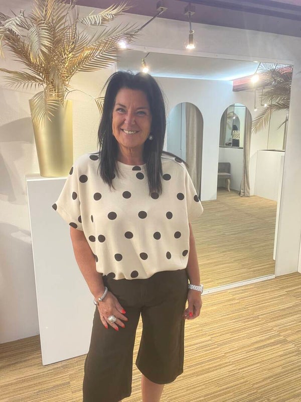 Tshirt met rekker ( bollen ) Beige