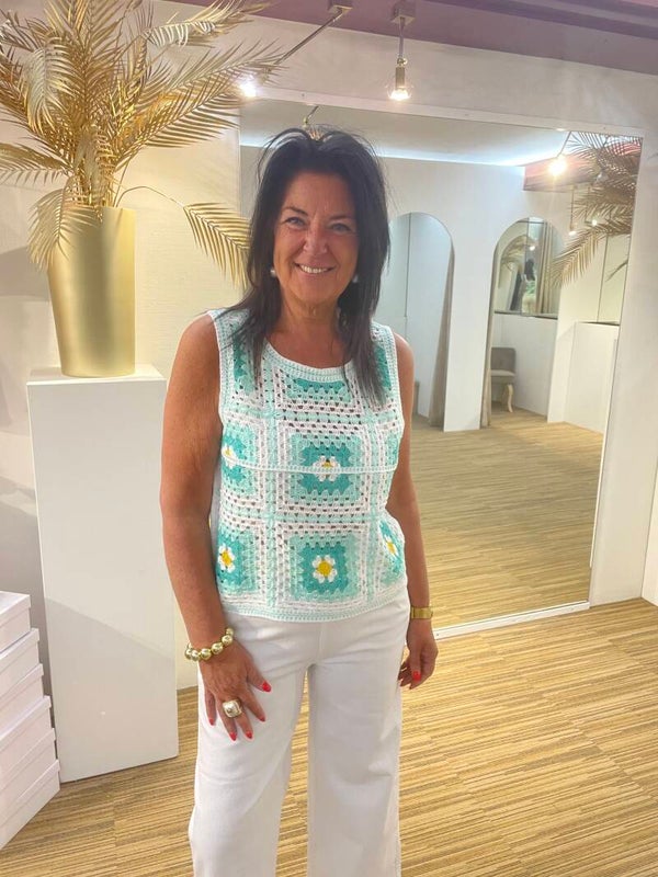 Kanten top mint groen