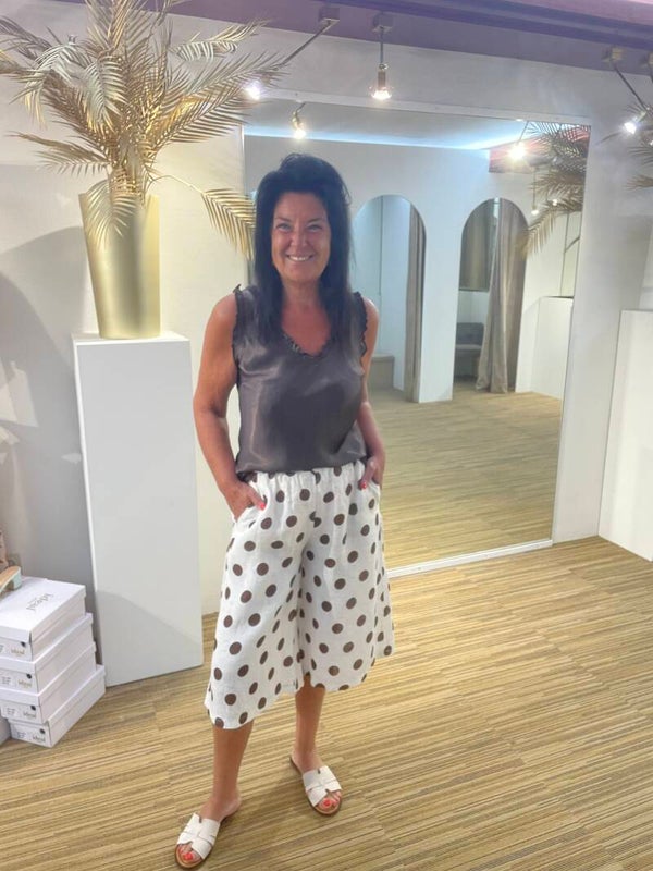 Bolletjes broek bruin