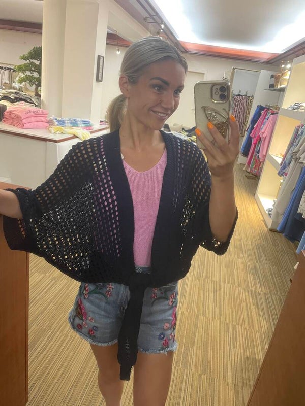 Donker blauw gehaakt gilet