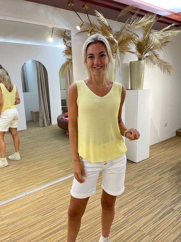 Losse top geel